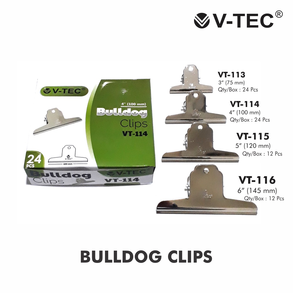 

V Tec bulldog clip/pcs