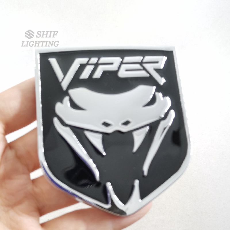 1Pc Stiker Emblem Logo Ular Kobra Bahan Metal Untuk Dekorasi Mobil Ford Mustang