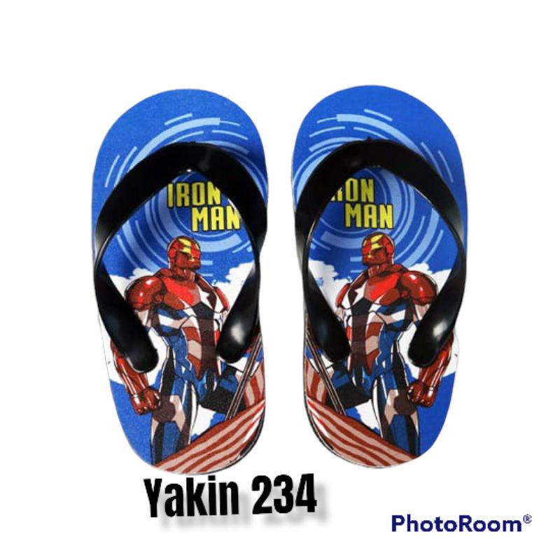 sandal jepit karakter ironman