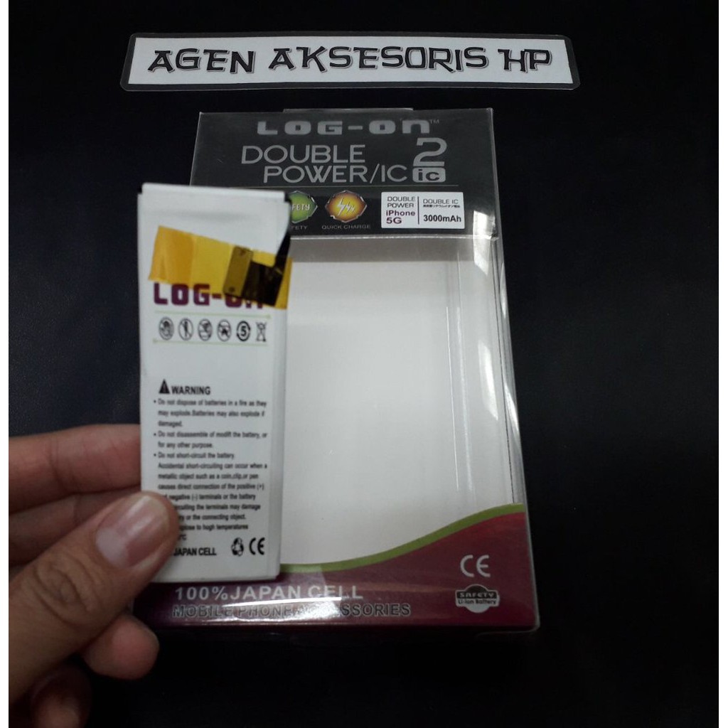 Baterai iPhone 5 iPhone 5S 4.0 inchi Batre LOG-ON Double Power IC Battery 3000mAh