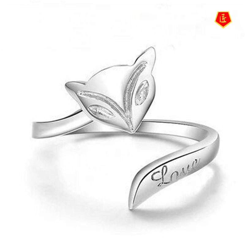 [Ready Stock]Women's Simple Personality Silver Fox Ring