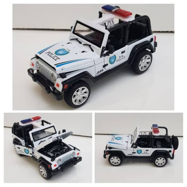 DIECAST MOBIL JEEP POLISI - REPLICA PAJNGAN MINIATUR MOBIL JEEP POLISI - DIECAST JEEP