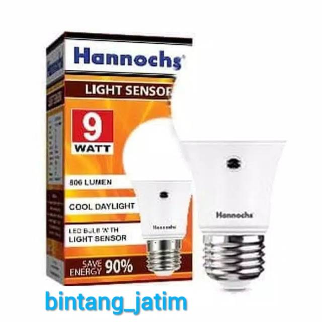 lampu sensor hannochs 9w/ lampu sensor cahaya