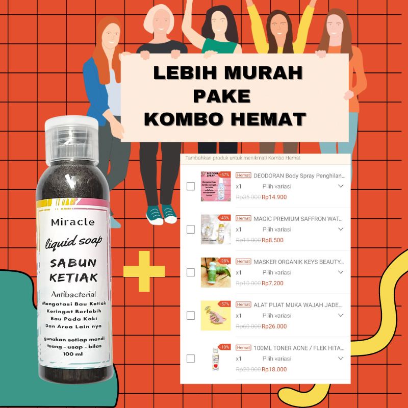 pemutih ketiak SABUN MIRACLE ATASI KETIAK HITAM / BAU BADAN / KETIAK BASAH / NO PAD /NO BURKET / KETIAK PUTIH