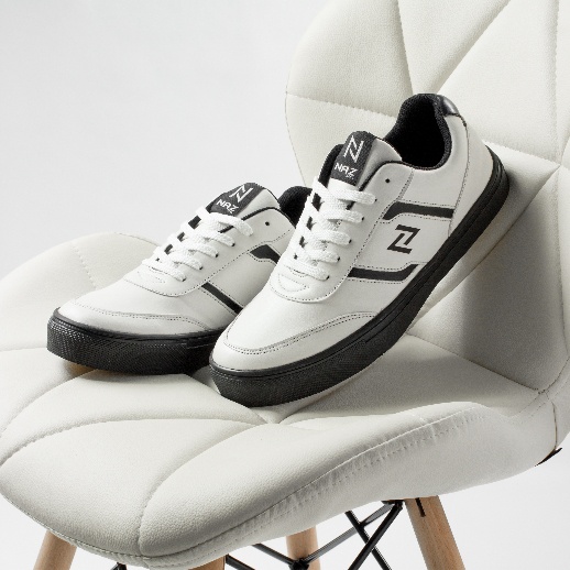 NAZ NICHOLAS - Sepatu Sneakers Pria NAZ Casual Putih Hitam Pria Sepatu Kets Cowok 100% ORIGINAL