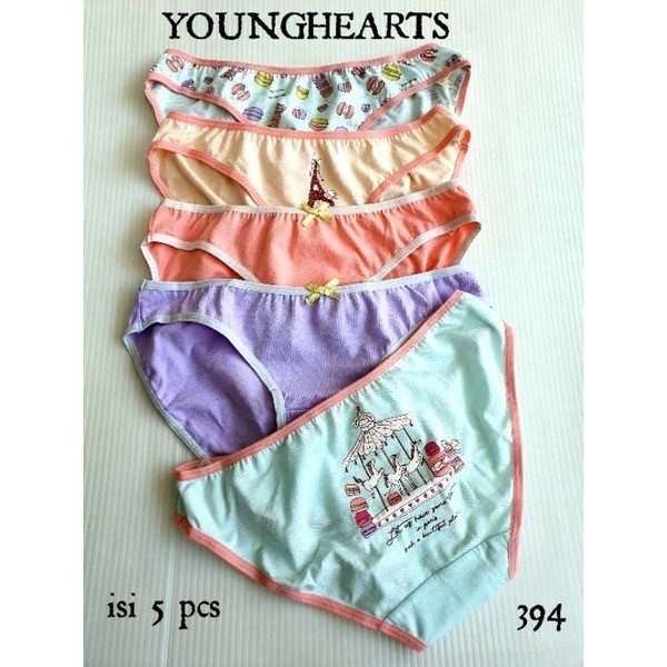 PAKET 5PCS - Celana dalam Wanita YOUNGHEARTS 394 - CD Katun
