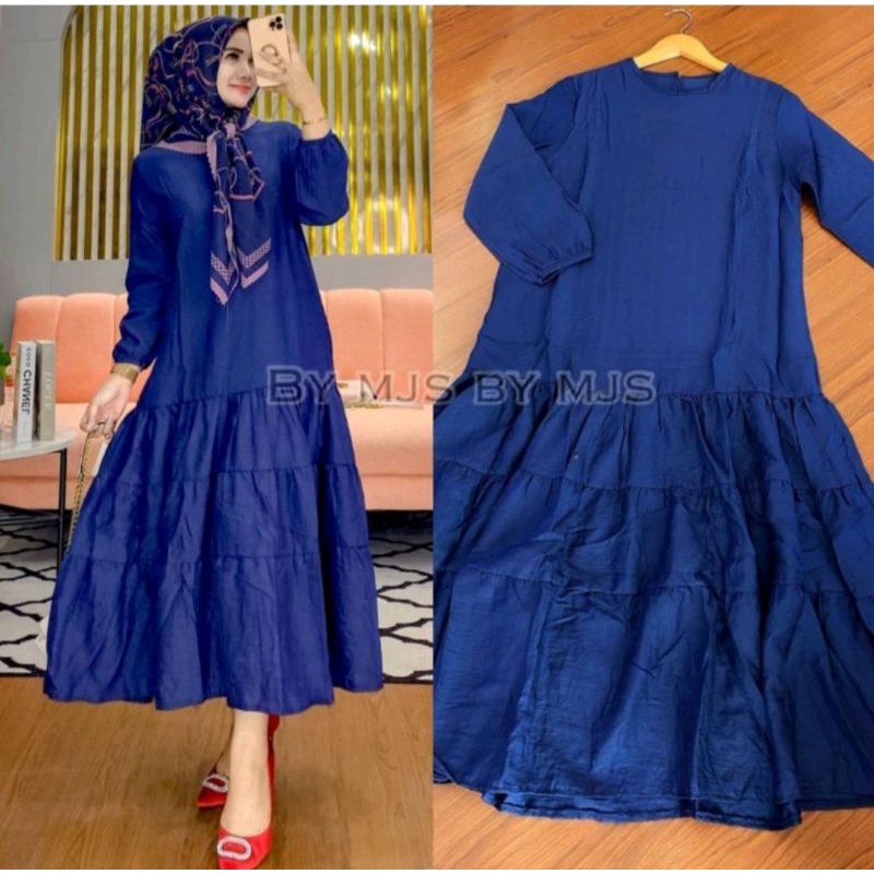 GAMIS MALAYSIA TERBARU GAMIS LEBARAN TERMURAH RAYON CRINGKLE  BUSUI FRIENDLY KEKINIAN