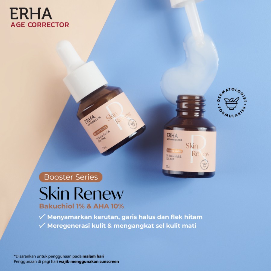 ERHA Paket Glowing Wajah - Anti Aging Age Corrector Serum + Essence + Booster