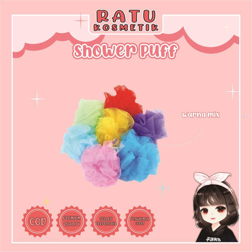 ❤ RATU ❤ Shower Puff - Sponge Mandi - Spon Sarung Tangan Scrub Pembersih Daki