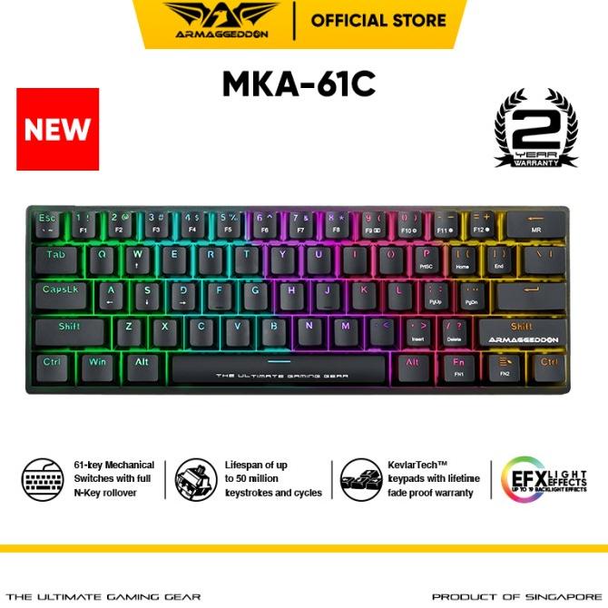 Keyboard Mecha 60% Armaggeddon MKA-61C Combo Atom 5 Gaming Headset
