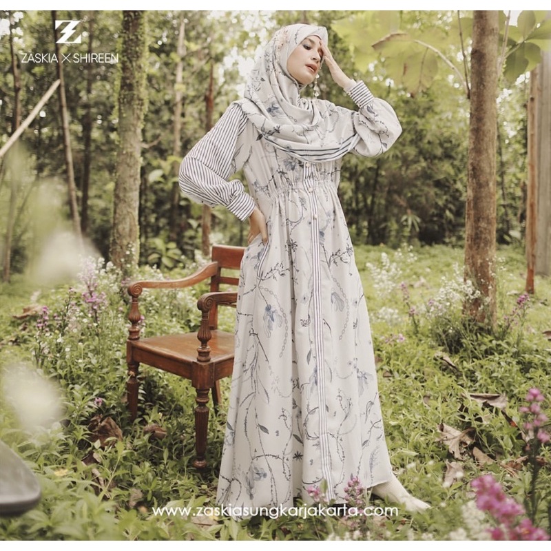 zaskia sungkar dandelion dress+scarf  preloved