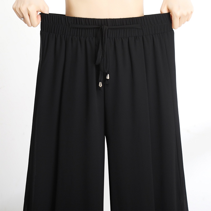 【SALE】korean Layered Elastic Waist Solid Wide Leg Pants 7256