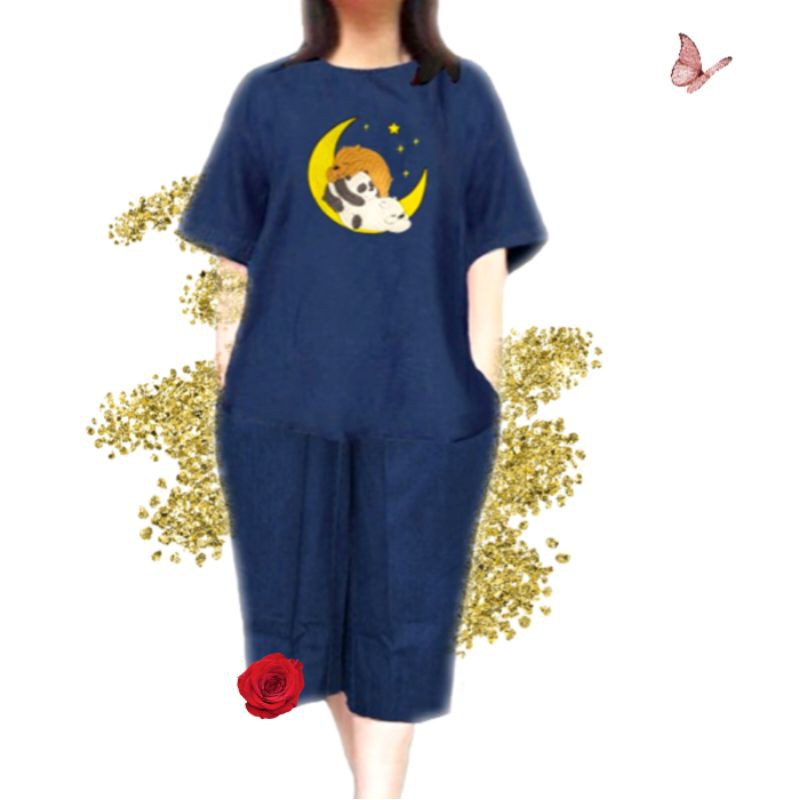 Setelan Santai Kulot Wanita Jumbo Set