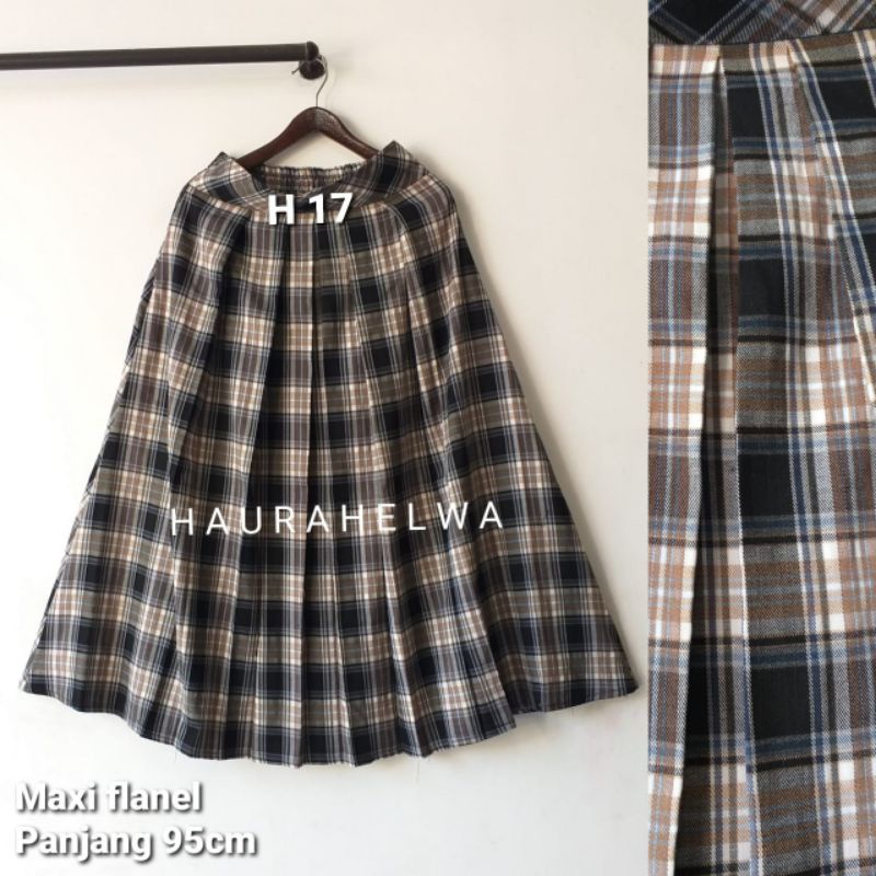 ROK FLANEL IMPORT PANJANG HAURAHELWA /ROK TARTAN FLANEL PANJANG-H 17