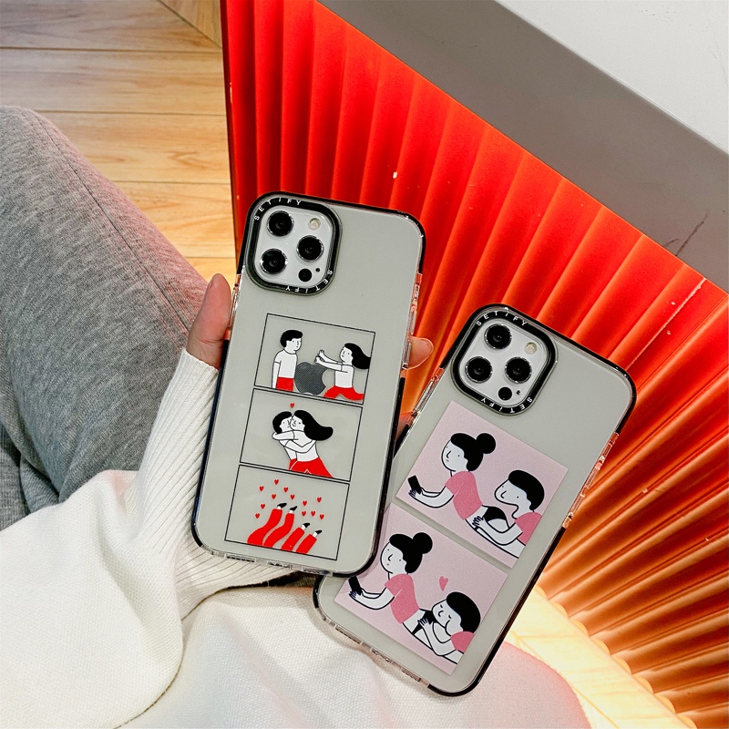 Casing Soft Case Motif Pasangan Untuk iPhone 11 / 12 / 13 Pro Max / 7 / 8 + / X / XR / Xs Max