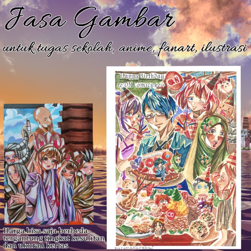 

OPEN PO ( Jasa gambar sesuai request ) Ilustrasi, Anime, Fanart, Realis
