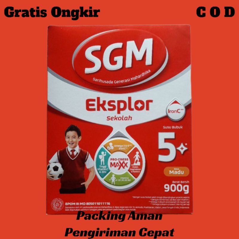 SGM Eksplor Sekolah 5+ Susu Pertumbuhan Anak Usia 5-10 Tahun Rasa Madu 900 Gram