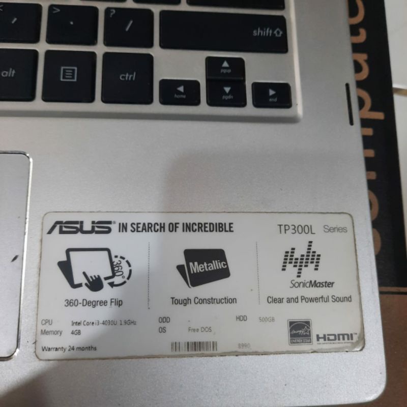 Asus TP201S  2in 1 Flip bisa jadi tablet Touchsreen intel N3710 Ram 4Gb/HDD 500Gb