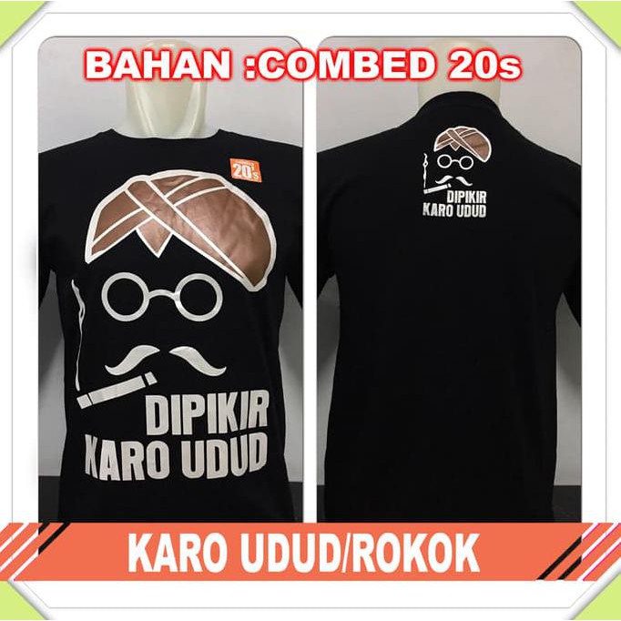 TERLARIS kaos baju distro trendy soal kopi KARO UDUD ROKOK