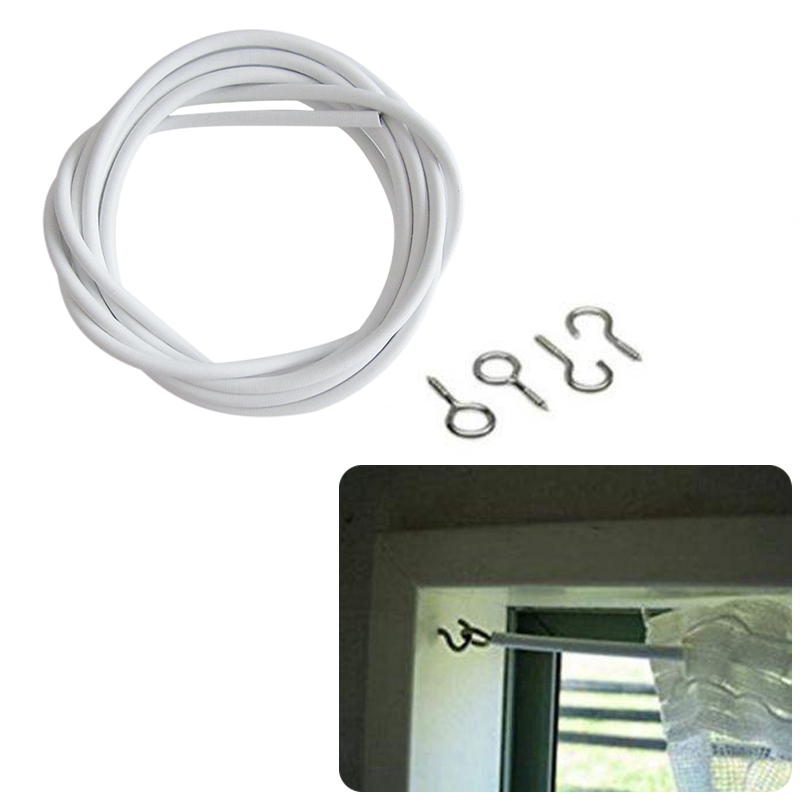 Jual 2m Curtain Rope Coated Wire Window Free Hooks Sho Indonesia