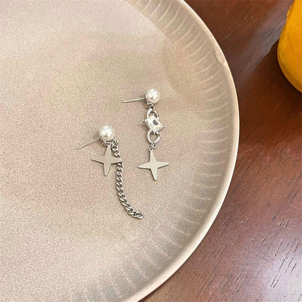 Mxbeauty Wanita Menjuntai Anting Geometris Vintage Pesta Gadis Hadiah Paduan Mutiara Kupu-Kupu Rumbai