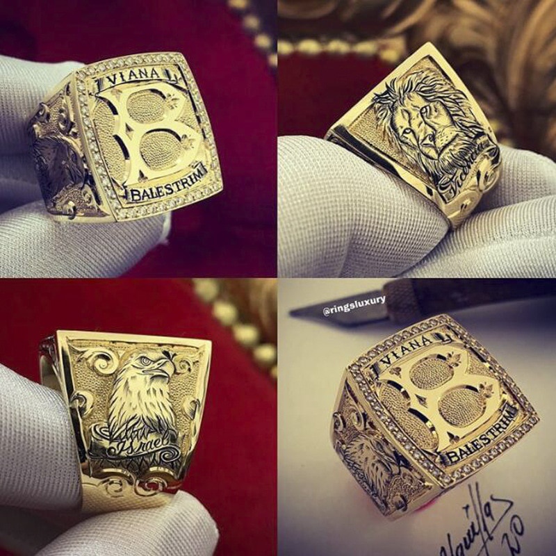 New Jewelry Ornament Men's Ring Bronzing King Eagle Letter B Merchant Men's Ring gothic  luxury jewelry  gold ring