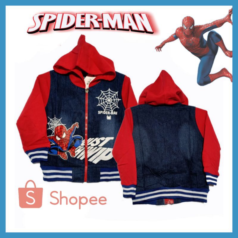 spiderman jaket anak merah/jaket anak laki laki karakter