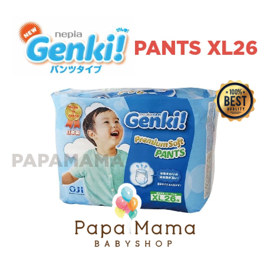 Nepia Genki Pants XL26 XL 26 Perekat Diaper Popok Bayi Baby Popok