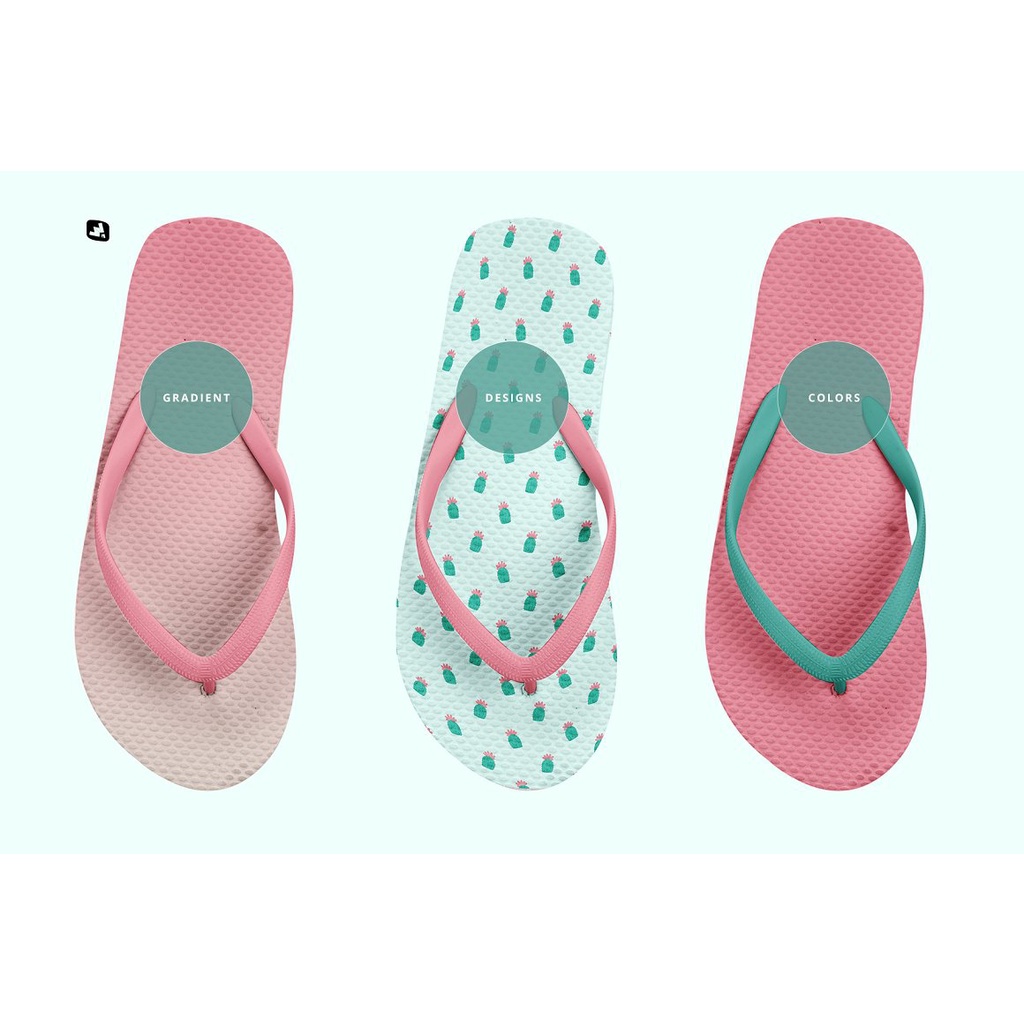 Unisex Rubber Flip Flop Pair Mockup