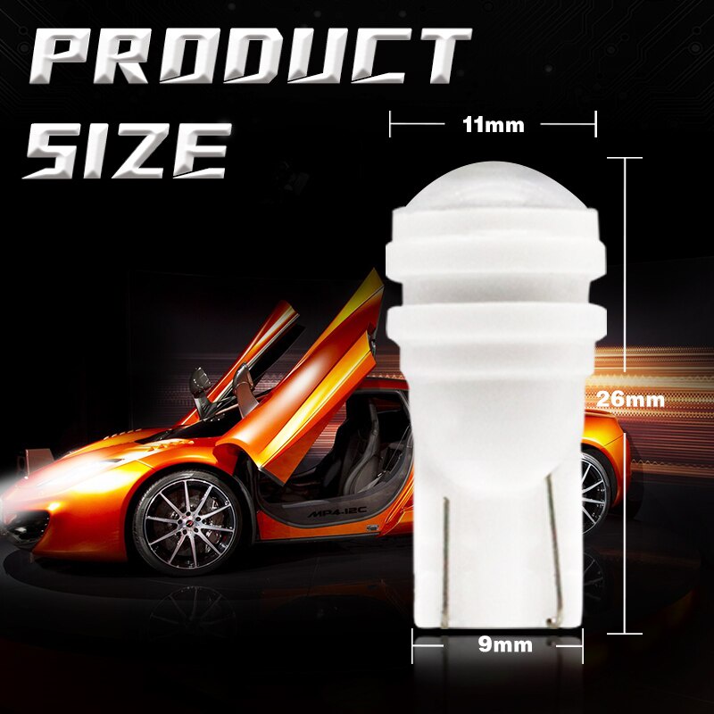 LED T10 Ceramic Lensa 3D Lampu T10 Keramik W5W Senja Sein Motor Mobil