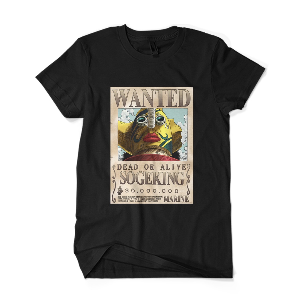 BAYAR DI TEMPAT Promo Baju Kaos ONE PIECE POSTER WANTED LUFFY SOGEKING Wanted Anime Tshirt Distro Or