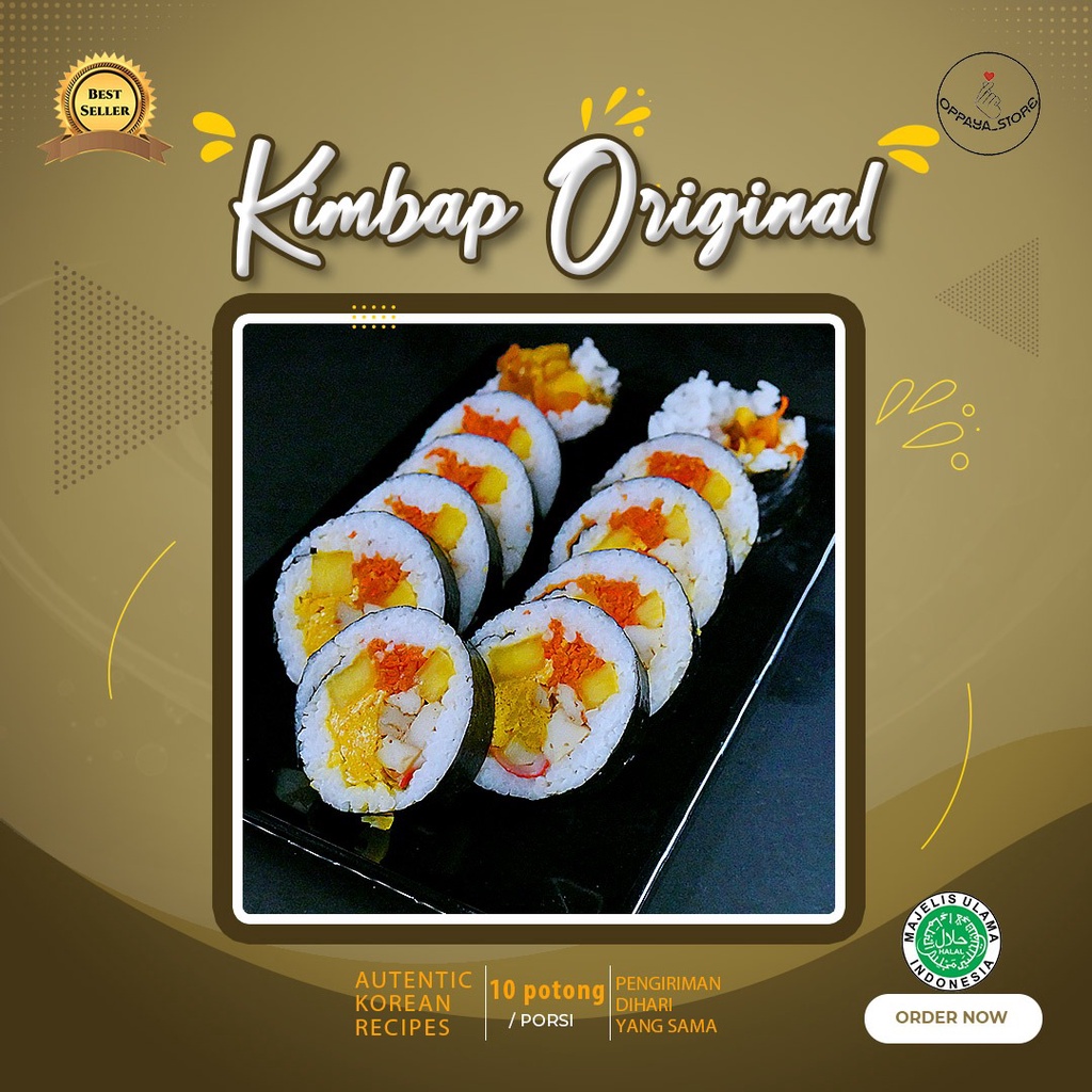 

Kimbab Original Sushi Korea Enak 10-11 Potong Kirim Via Gosend, Grab