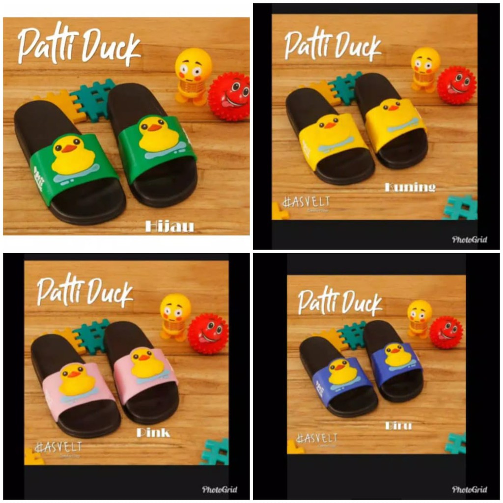 Sandal Selop anak / sendal karet anak Karakter Patti Duck