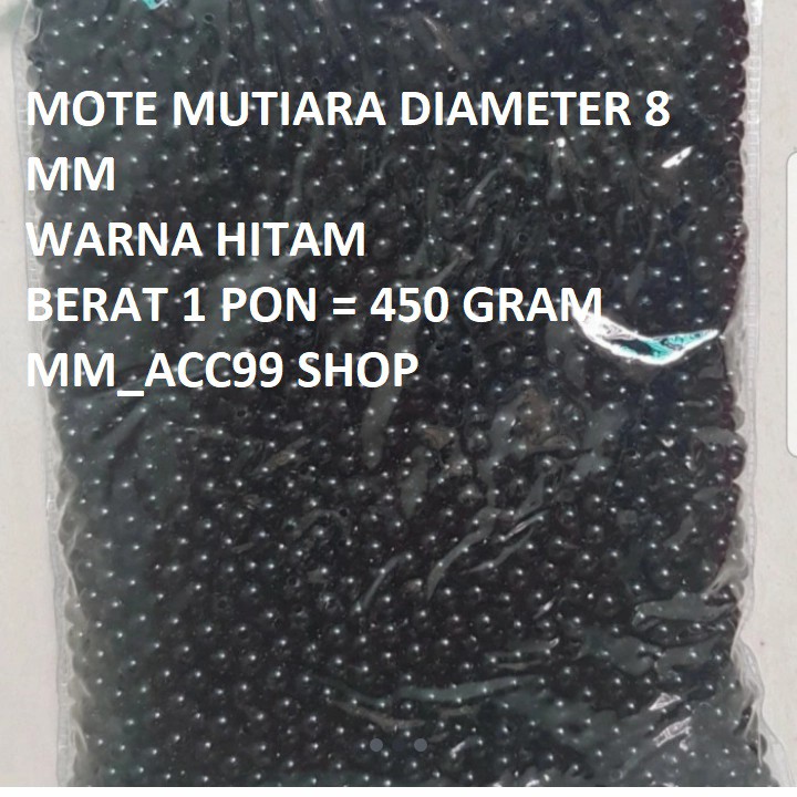 1 Pon Manik Mote Mutiara Diameter 8mm - Payet Mutiara 8mm