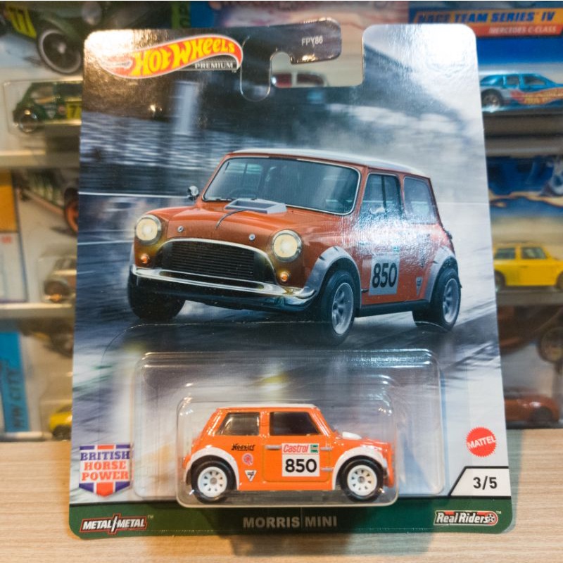 HOT WHEELS MORRIS MINI - MINI COOPER - BRITISH HORSE POWER - PREMIUM