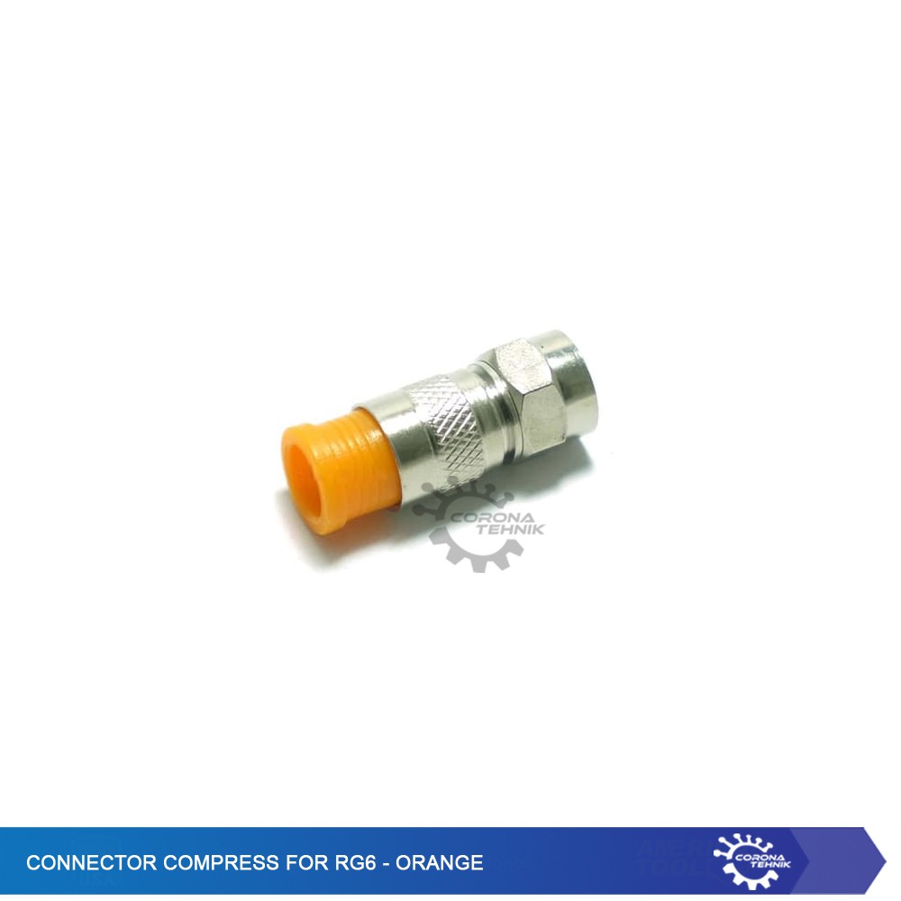 Connector Compress For RG6 - Orange