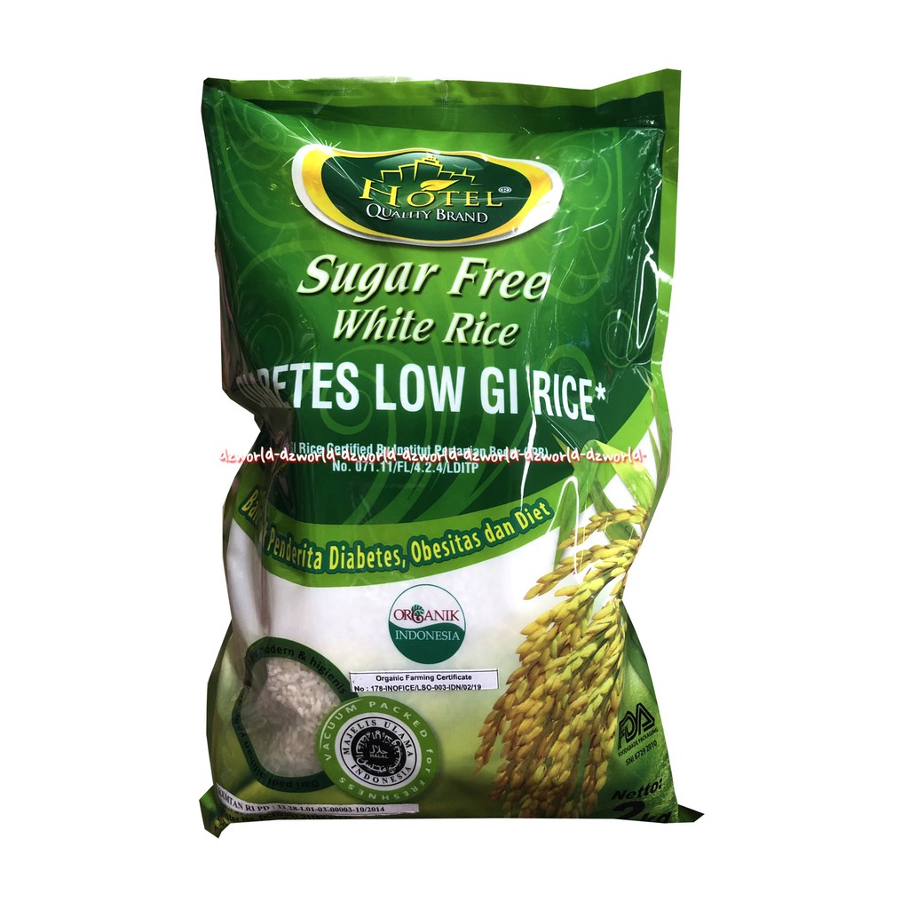 Hotel Sugar Free White Sugar Diabetes Low GI Rice Beras Untuk Diabetes 2kg Beras Organik