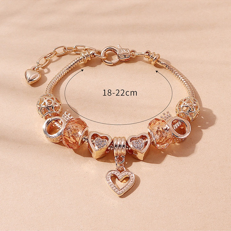 Kualitas Tinggi Fashion Heart Crown Gelang untuk Wanita Elegan Sederhana Pesona Hadiah Terbaik Jual B-22034