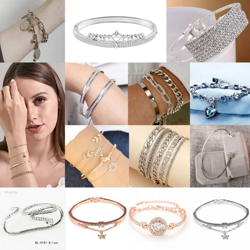 Gelang wanita hias berlian zircon