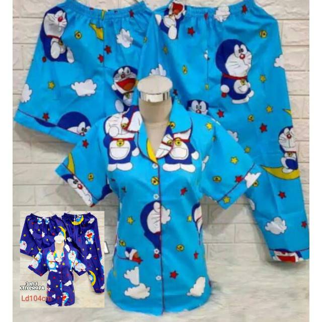 LFF - Piyama 3in1 Piyama Baju Tidur Motif Karakter Kartun Size L Fit To XL