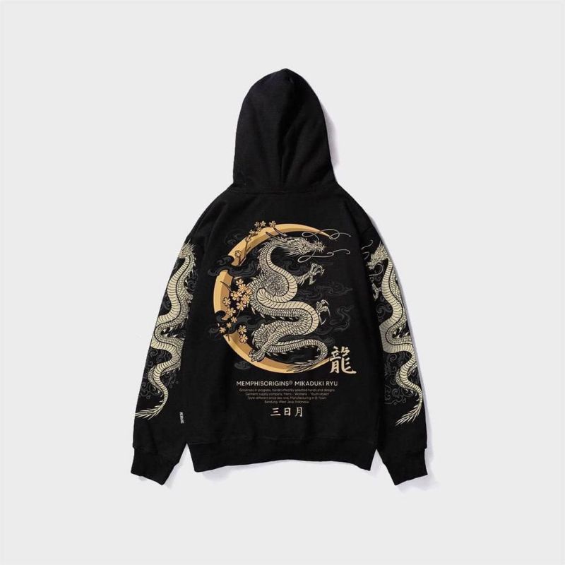 Sweater Hoodie Naga Black Gold Premium/Sweater Naga Terlaris