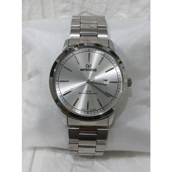 MIRAGE NEW MODEL 8752 BRP-M/JAM TANGAN PRIA RANTAI STAINLESS STELL WATER RESISTAINT