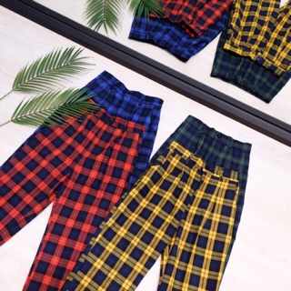 Flanel tartan pants celana  flanel celana  kotak  kotak  