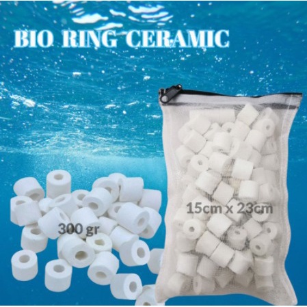 penjernih air BIO RING + WARING  MEDIA FILTER AQUARIUM 300 GR RUMAH BAKTERI KERAMIK