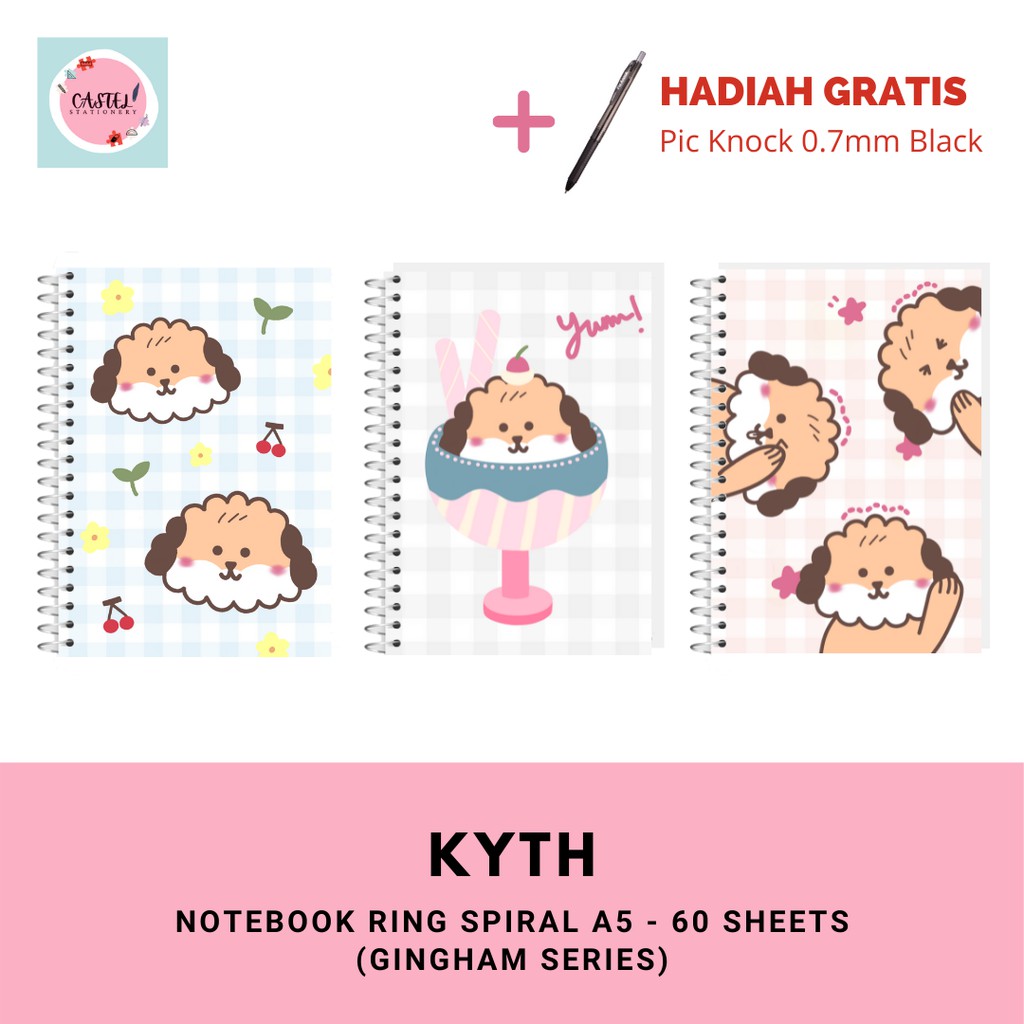 

Buku Tulis Sekolah Notebook A5 Spiral Gingham Series