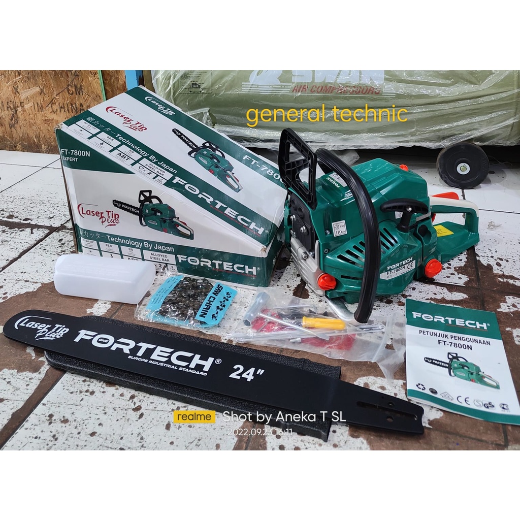 Chainsaw 24" Fortech FT7800N Bar Laser Mesin Gergaji Kayu Fortech FT-7800N Bar Laser 24" Chainsaw Fo