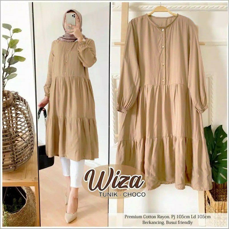 WIZA TUNIK/TUNIK WANITA/BAJU WANITA/TUNIK/ATASAN MUSLIM/BAJU ATASAN WANITA JUMBO