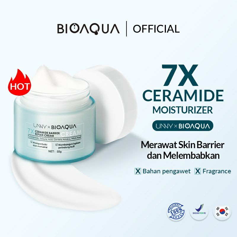 BIOAQUA 7X Ceramide Skin Barrier Repair Moisturizer Cream 50g Pelembab Wajah Cream Pemutih Wajah Day