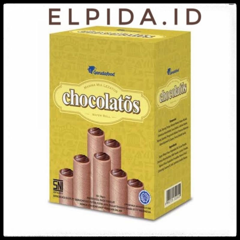 

CHOCOLATOS WAFER ROLLS HARGA 1PACK ISI 24PCS