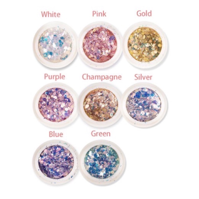 (Satuan) glitter hexagonal hexagon flakes ombre nails glitter gliter hiasan kuku nail art